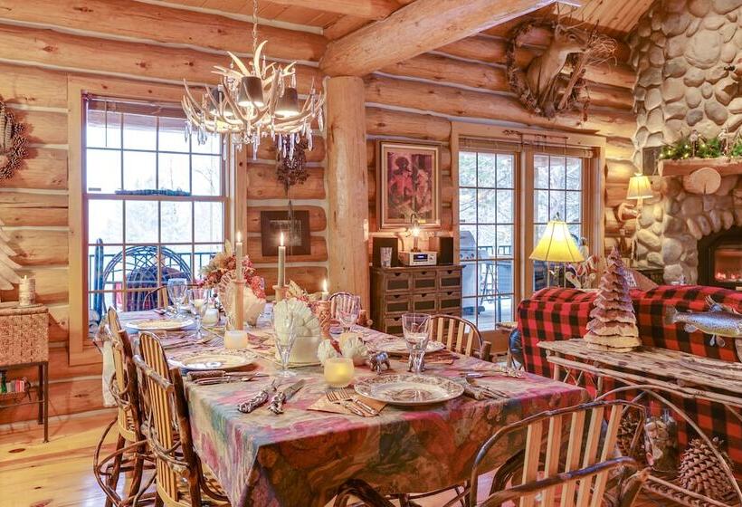 Quiet Thompsonville Log Home: Deck & River Access!