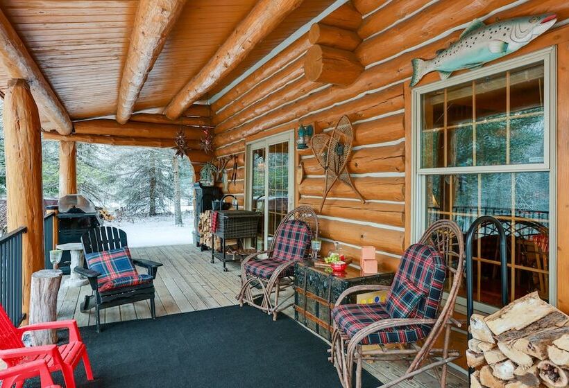 Quiet Thompsonville Log Home: Deck & River Access!