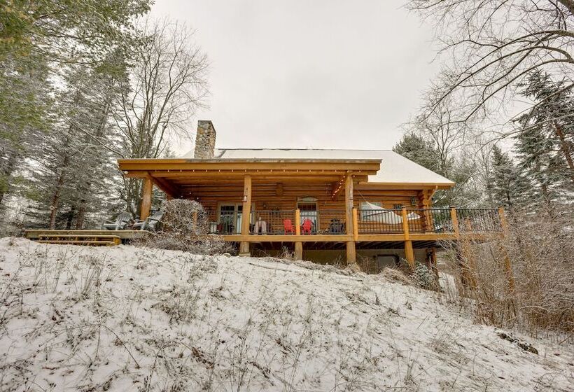 Quiet Thompsonville Log Home: Deck & River Access!