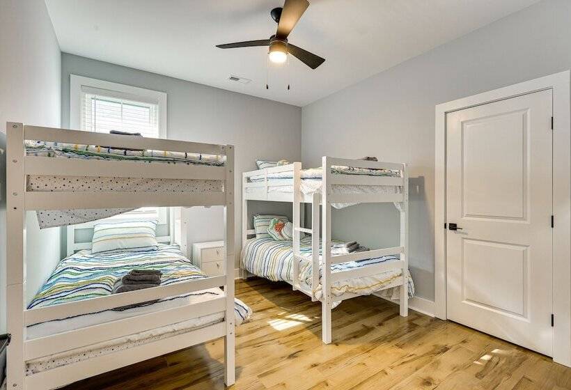 Oak Island Coastal Home W/ Covered Deck!