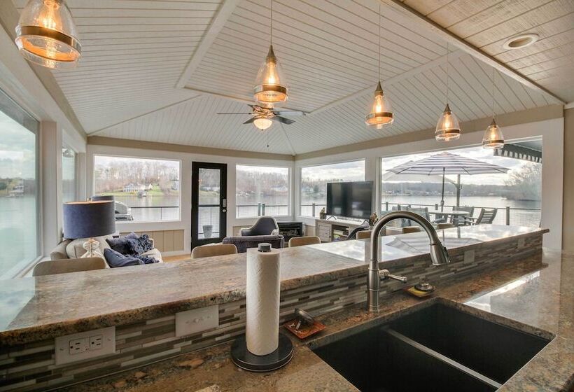 Unique Smith Mountain Lake Home Over Water W/ Dock