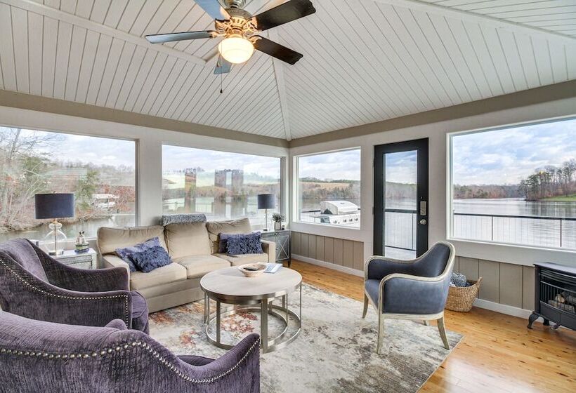 Unique Smith Mountain Lake Home Over Water W/ Dock