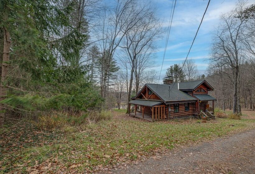 Cozy Otego Cabin W/ Wood Burning Fireplace & Pond!