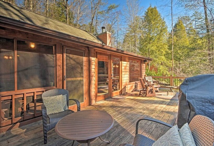 Blue Ridge Mtns Creekside Cabin W/ Hot Tub + Pier!
