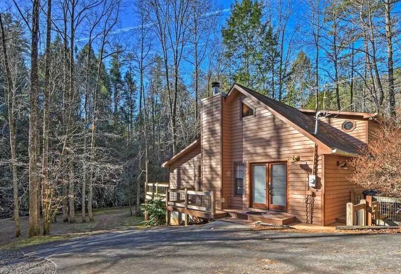 Blue Ridge Mtns Creekside Cabin W/ Hot Tub + Pier!