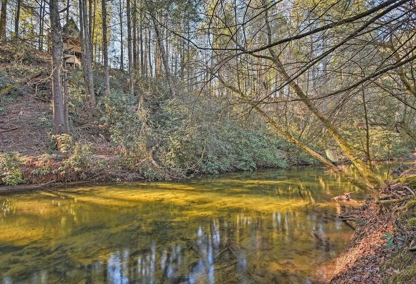 Blue Ridge Mtns Creekside Cabin W/ Hot Tub + Pier!