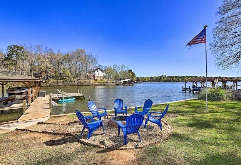 Lakefront Eatonton Home: Boat Dock + Fire Pit