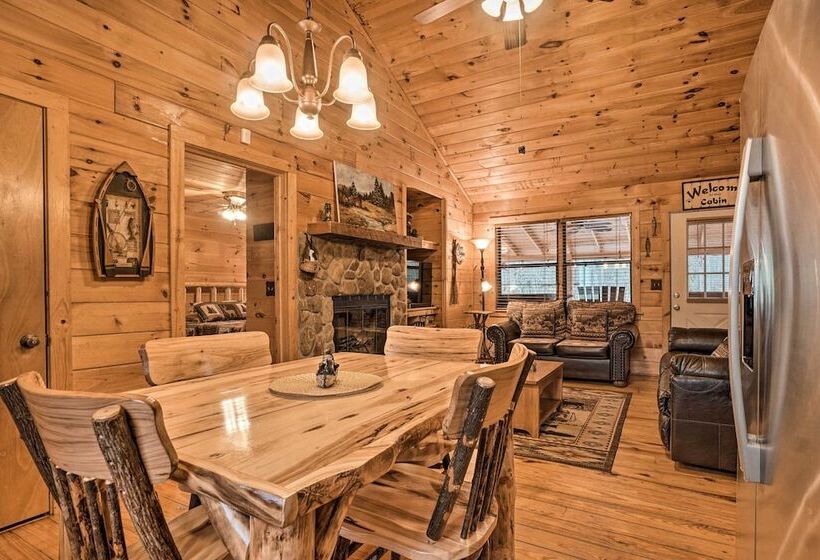 Riverfront Cabin W/ Hot Tub & Mountain Views!