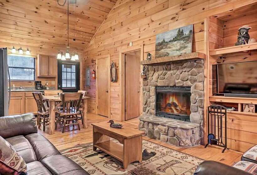Riverfront Cabin W/ Hot Tub & Mountain Views!