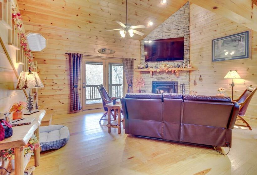 Riverfront Cabin W/ Wraparound Decks & Fire Pit!