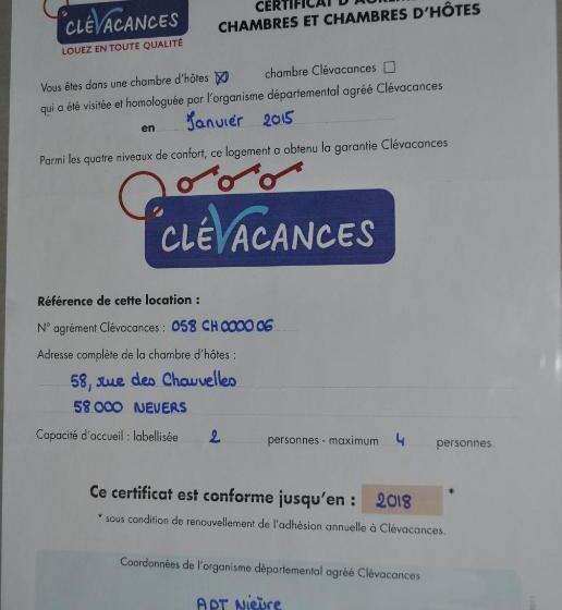 ベッドアンドブレックファースト Chambre D Hôtes Le Cadran Des Chauvelles