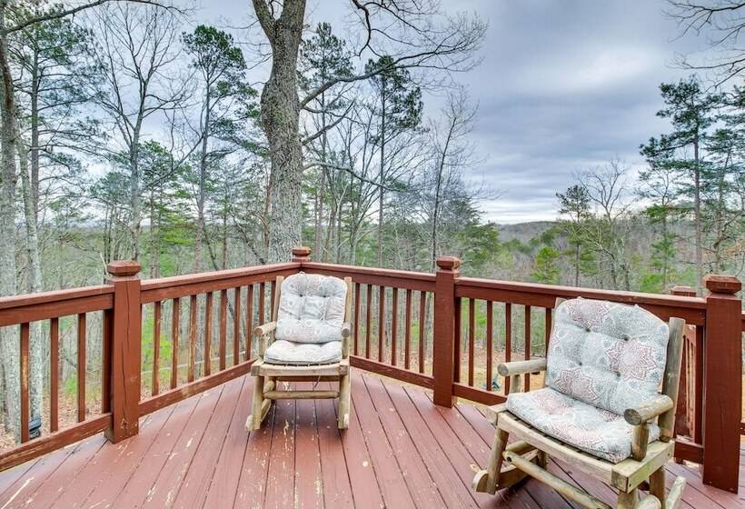North Georgia Log Home W/ Long Range Views
