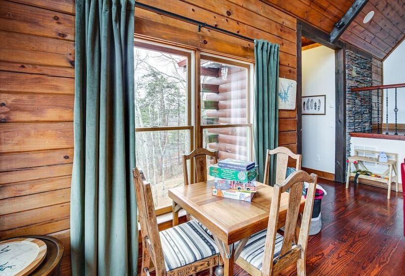 North Georgia Log Home W/ Long Range Views