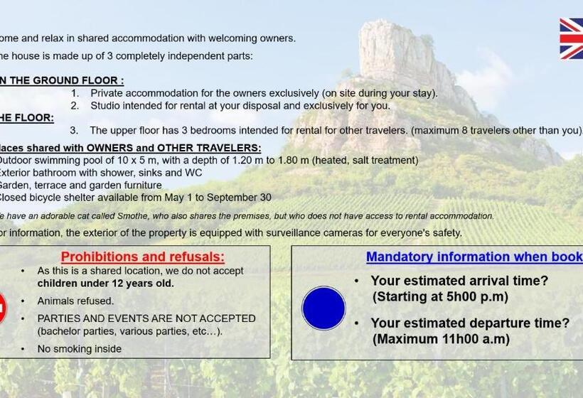 פנסיון Studio Chez L Habitant Avec Piscine Commune