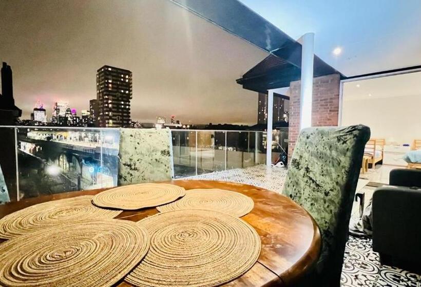 צימר City View Sunset Luxurious Apartment In London Zone 1 Including One Family Twin Room With Its Own St