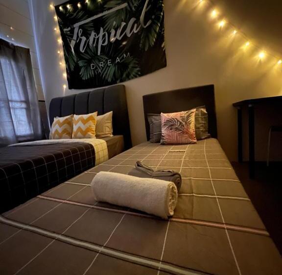 הוסטל Room1#ig Theme Bargainous#shared Bathroom#3pax#2min Kek Lok Si