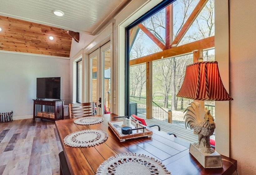 Riverfront Mountain View Cabin W/ Deck & Grill!