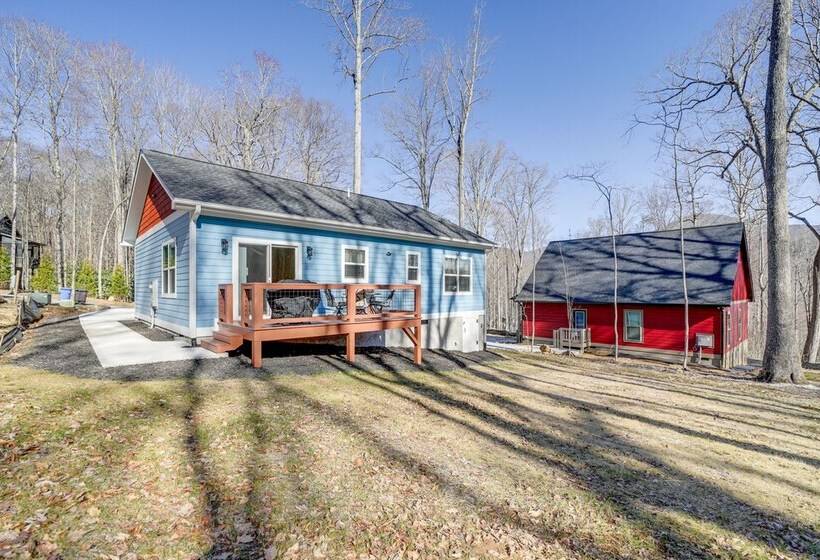 Maggie Valley Resort Home: Fire Pit, Pool & Stream