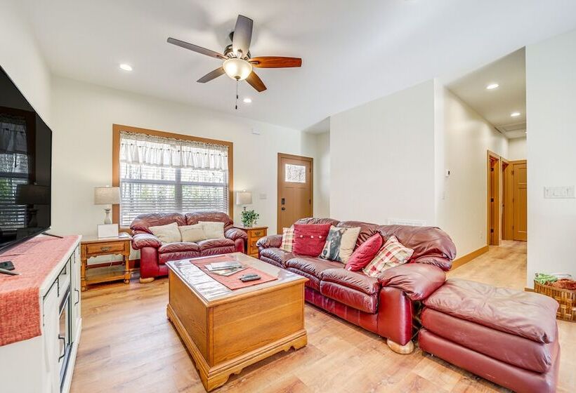 Maggie Valley Resort Home: Fire Pit, Pool & Stream