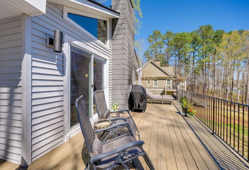Lakefront Lake Oconee Home: Boat Dock + Hot Tub