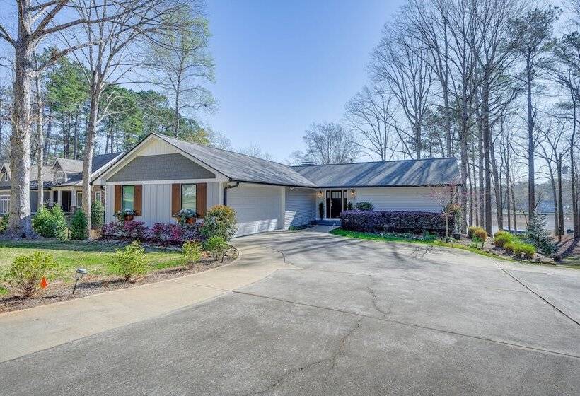 Lakefront Lake Oconee Home: Boat Dock + Hot Tub