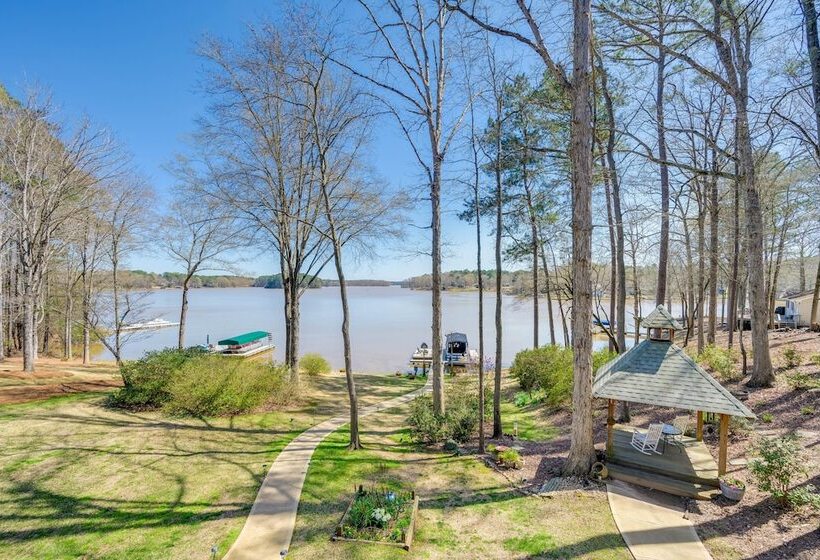 Lakefront Lake Oconee Home: Boat Dock + Hot Tub