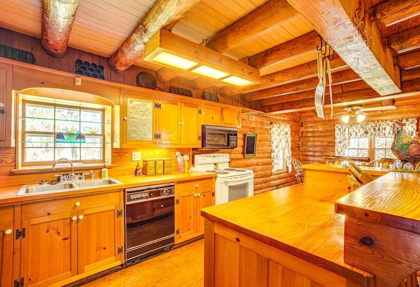 Waterfront Livingston Log Cabin W/ Private Dock!