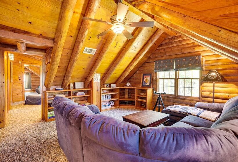 Waterfront Livingston Log Cabin W/ Private Dock!