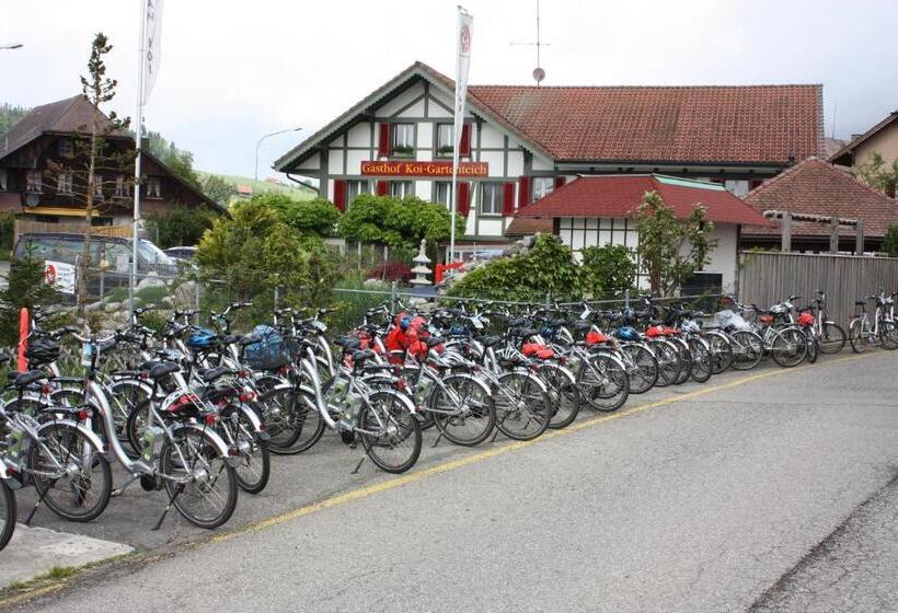 בית מלון כפרי Restaurant Koi Gartenteich