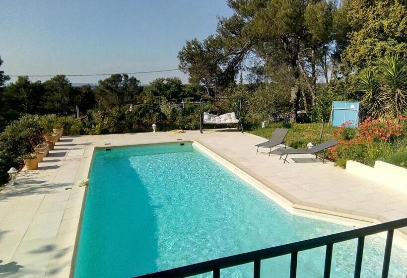 مبيت وإفطار Charmant Petit Studio Avec Jardin Et Piscine