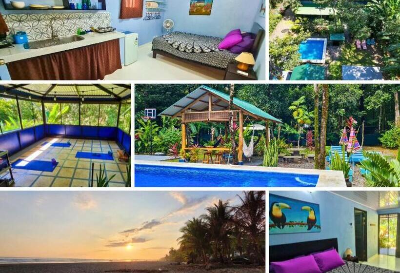 فندق صغير Cabina Azul In Bejuco Beach With Queen Bed But No Air Conditioning