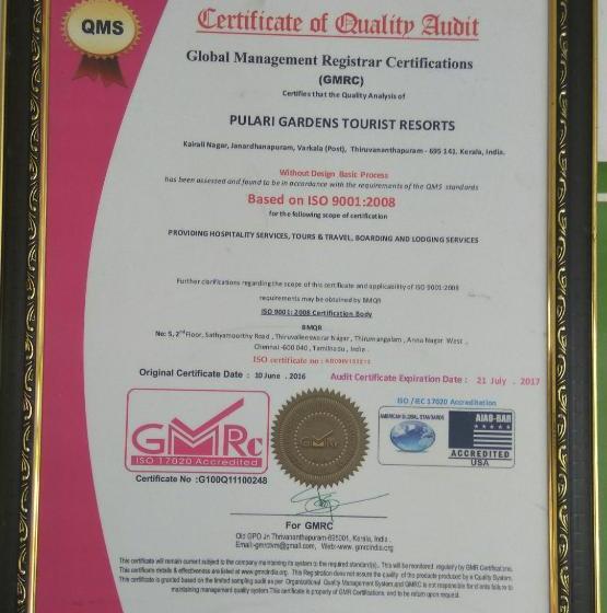 リゾートホテル Pulari Gardens Varkala