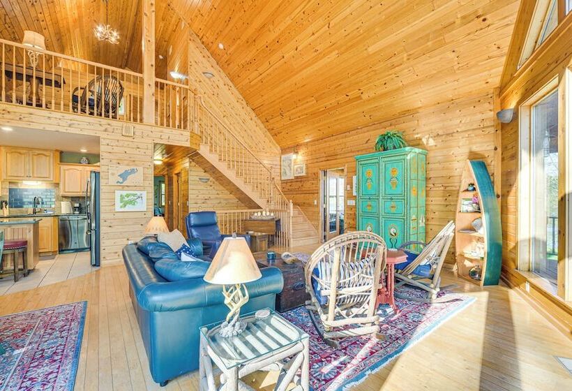 Birch Lake Home On Peninsula: Dock, Deck & Grill!