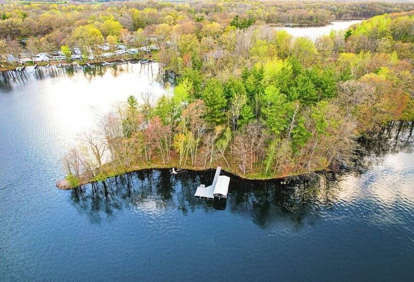 Birch Lake Home On Peninsula: Dock, Deck & Grill!