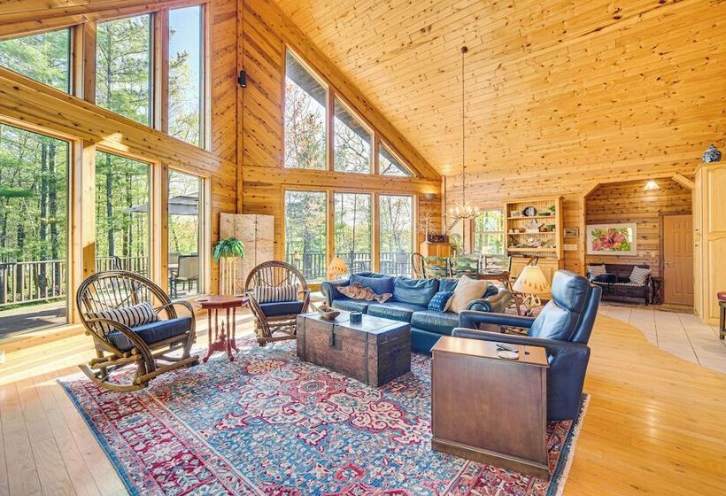 Birch Lake Home On Peninsula: Dock, Deck & Grill!