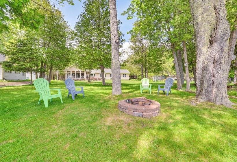 Cheboygan Home W/ Private Boat Dock On Burt Lake!