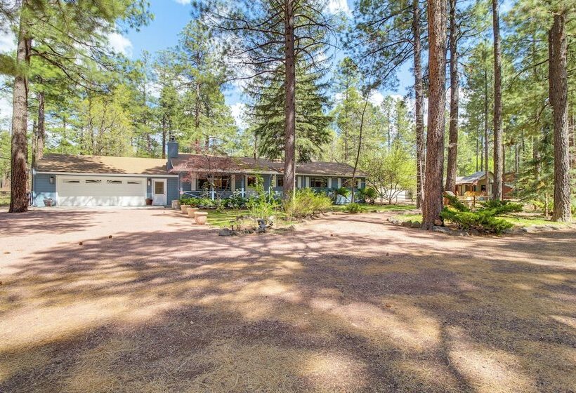 Deck + Pool Table: Pinetop Lakeside Nature Escape