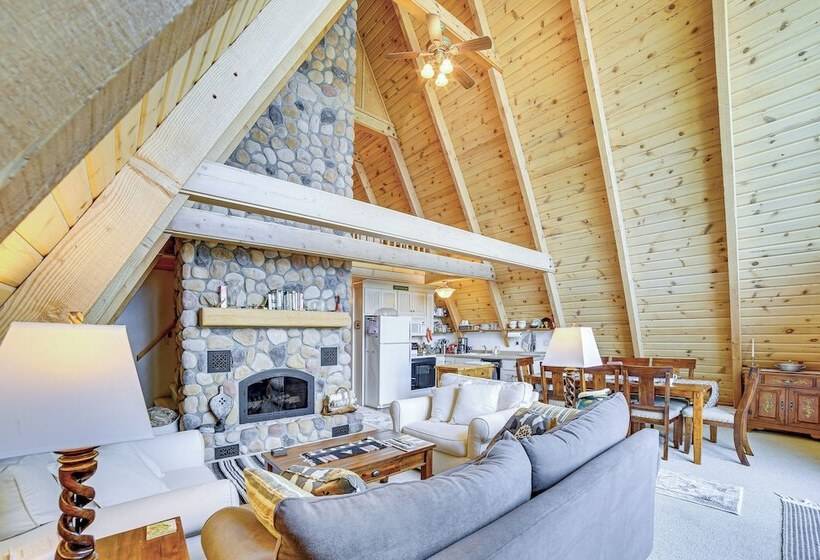 Upper Peninsula Lakefront A Frame Cabin W/ Dock