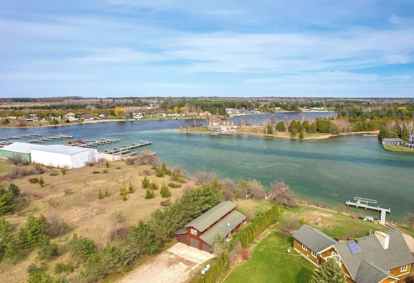 Riverfront Cheboygan Home W/ Dock ~ 4 Mi To Town!
