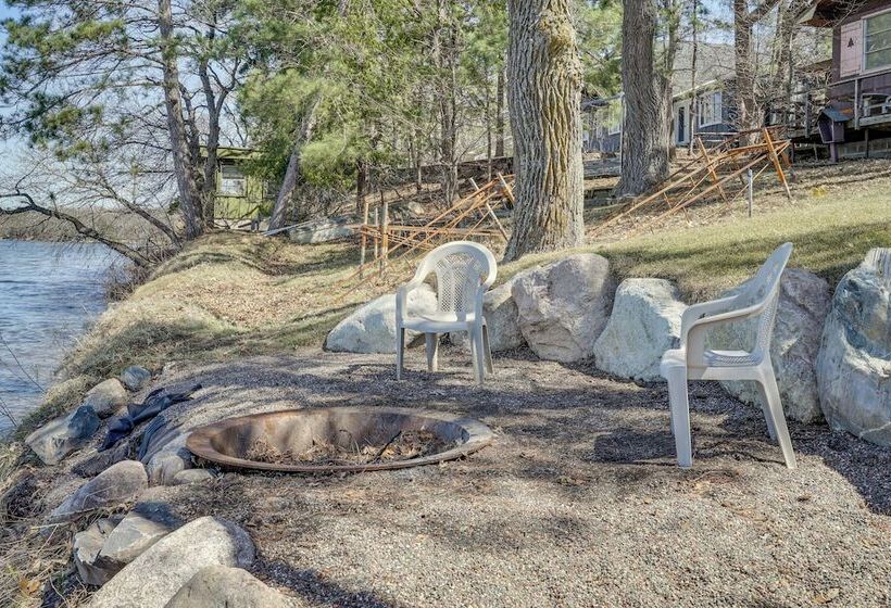 Fire Pit + Dock: Lakefront Cabin In Zimmerman!