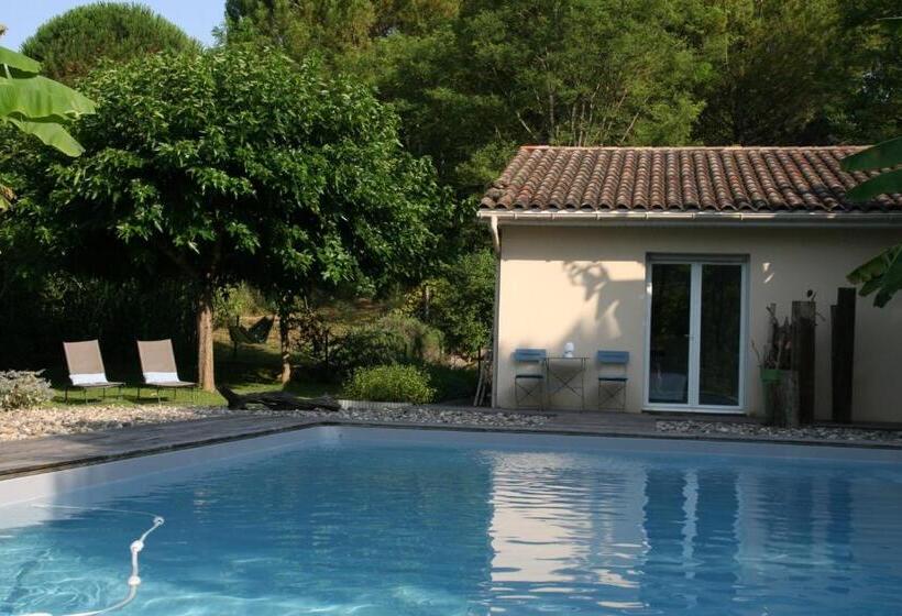 مبيت وإفطار Cocon De Verdure Avec Piscine Chambre Lit King Size 2m