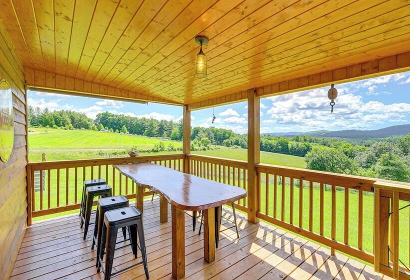 Deck & Scenic View: Historic Cabin In Piney Creek!