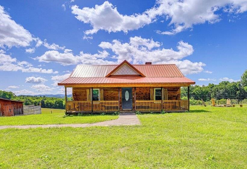 Deck & Scenic View: Historic Cabin In Piney Creek!