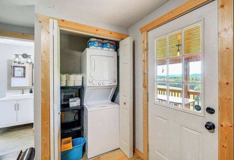 Deck & Scenic View: Historic Cabin In Piney Creek!