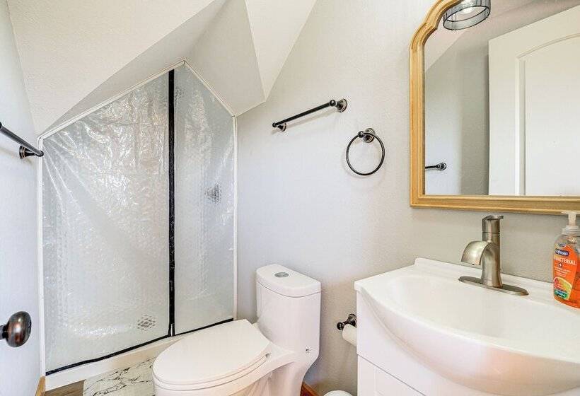 Deck & Scenic View: Historic Cabin In Piney Creek!