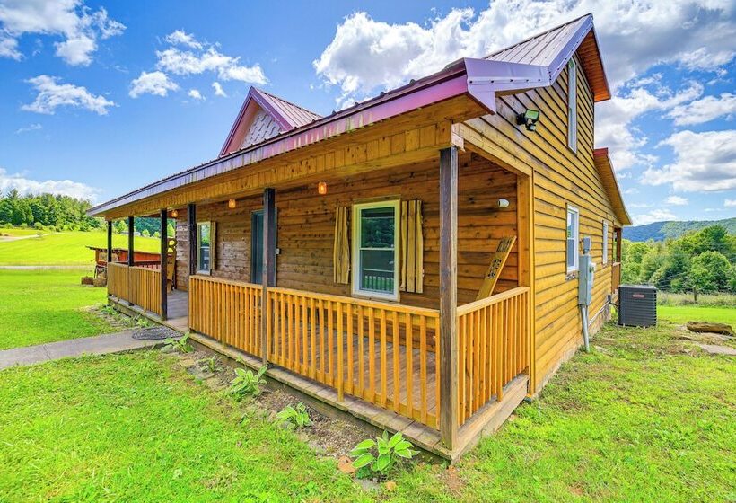 Deck & Scenic View: Historic Cabin In Piney Creek!