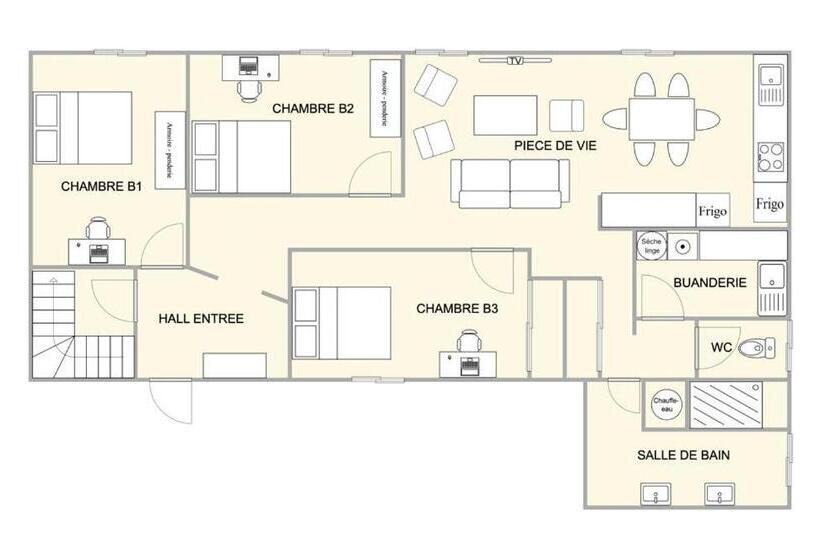 پانسیون Coeur De Ville #b3   Centre Ville   Chambre Cosy Privée   Logement Partagé
