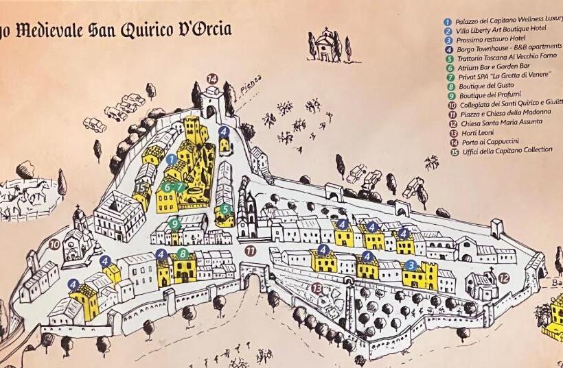 ペンション Borgo Medievale San Quirico D Orcia B&b   Capitano Collection   Albergo Diffuso
