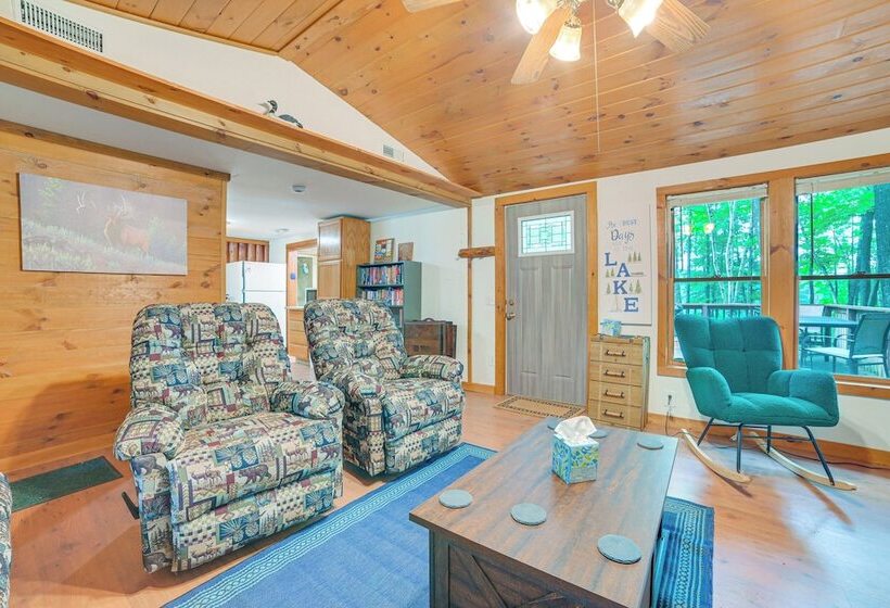 Rustic Michigan Lakeside Cabin W/ Private Dock!