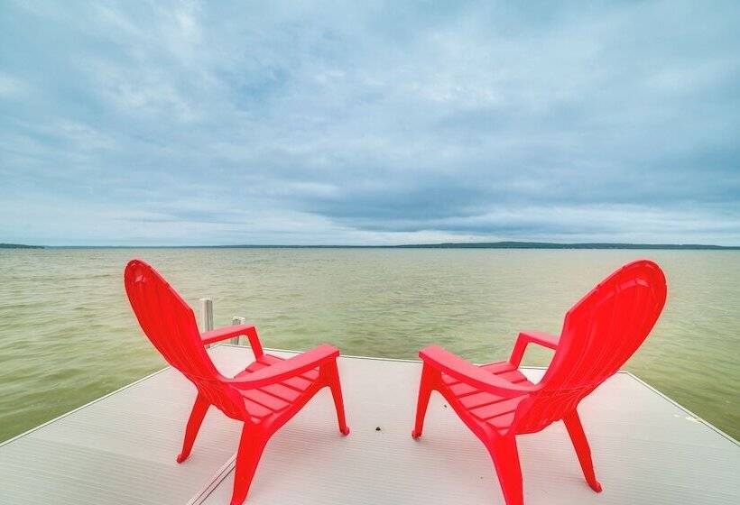 Dock & Kayaks: Waterfront Burt Lake Cottage